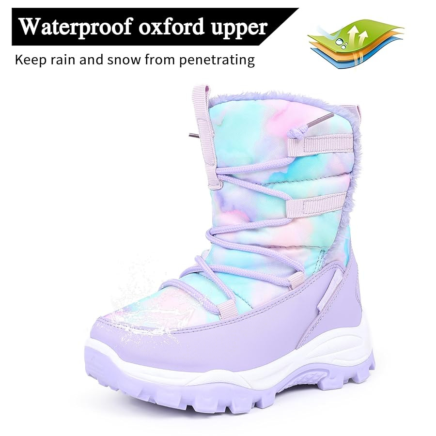 EQUICK Boys Girls Winter Boots Waterproof Lightweight Kid Snow Boots with Fur Outdoor (Toddler/Li... | Amazon (US)