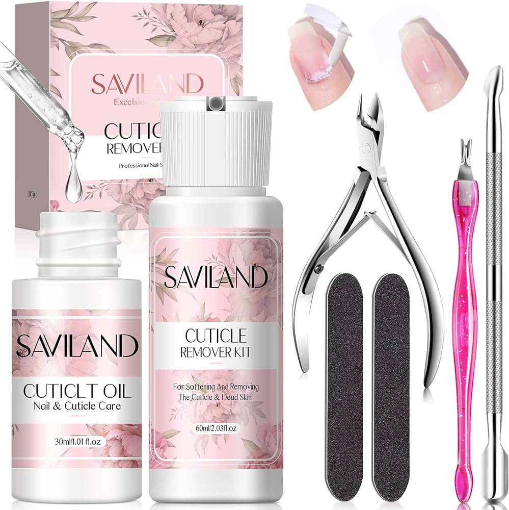 SAVILAND Cuticle Remover and Cuticle Oil Kit – Nail Care Kit with Cuticle Remover Liquid & Cuti... | Amazon (US)