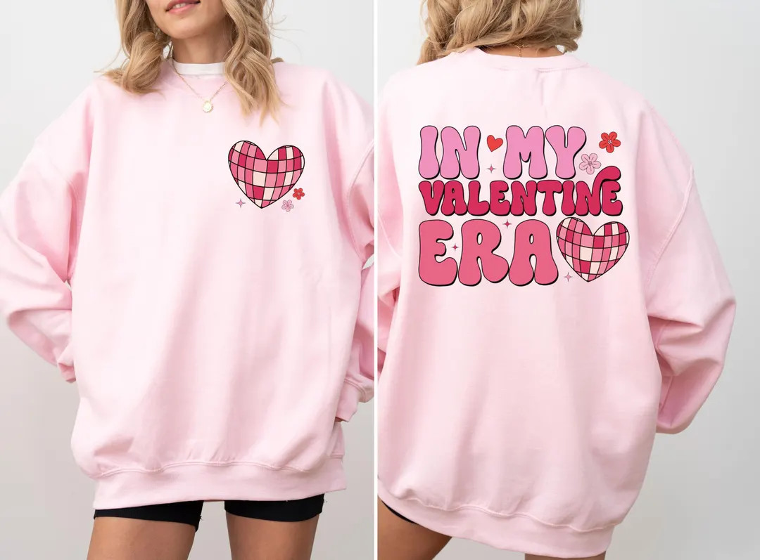 In My Valentine Era Sweatshirt, Valentines Day Hoodie, Lover Sweater, Valentine Gift, Heart Sweat... | Etsy (US)