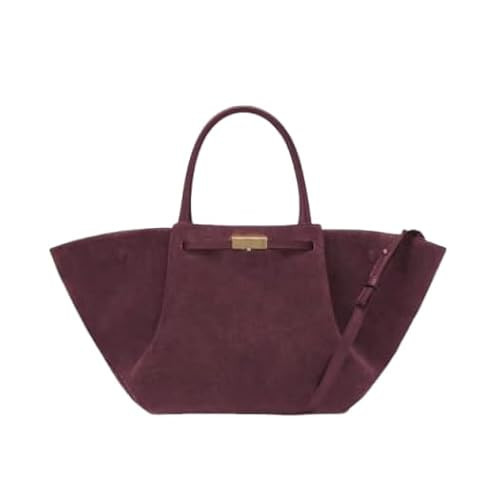 frosted wing bag, a retro shoulder, hand-held and underarm bag as well as a tote bag for autumn and winter. (Burgundy - Large size) | Amazon (US)