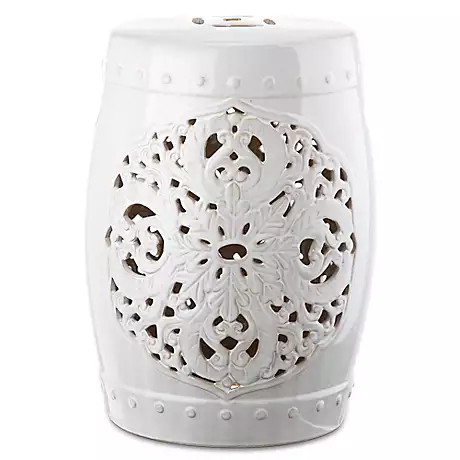 Safavieh Flora Garden Stool in White | Bed Bath & Beyond