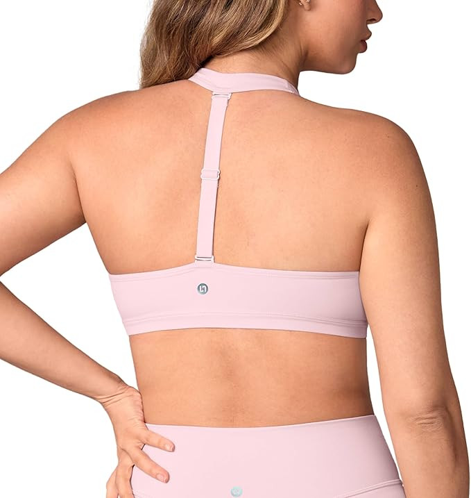 Hugcurve Detachable Halter Sports Bra Racerback for Women Padded Square Neck Open Back Yoga Worko... | Amazon (US)