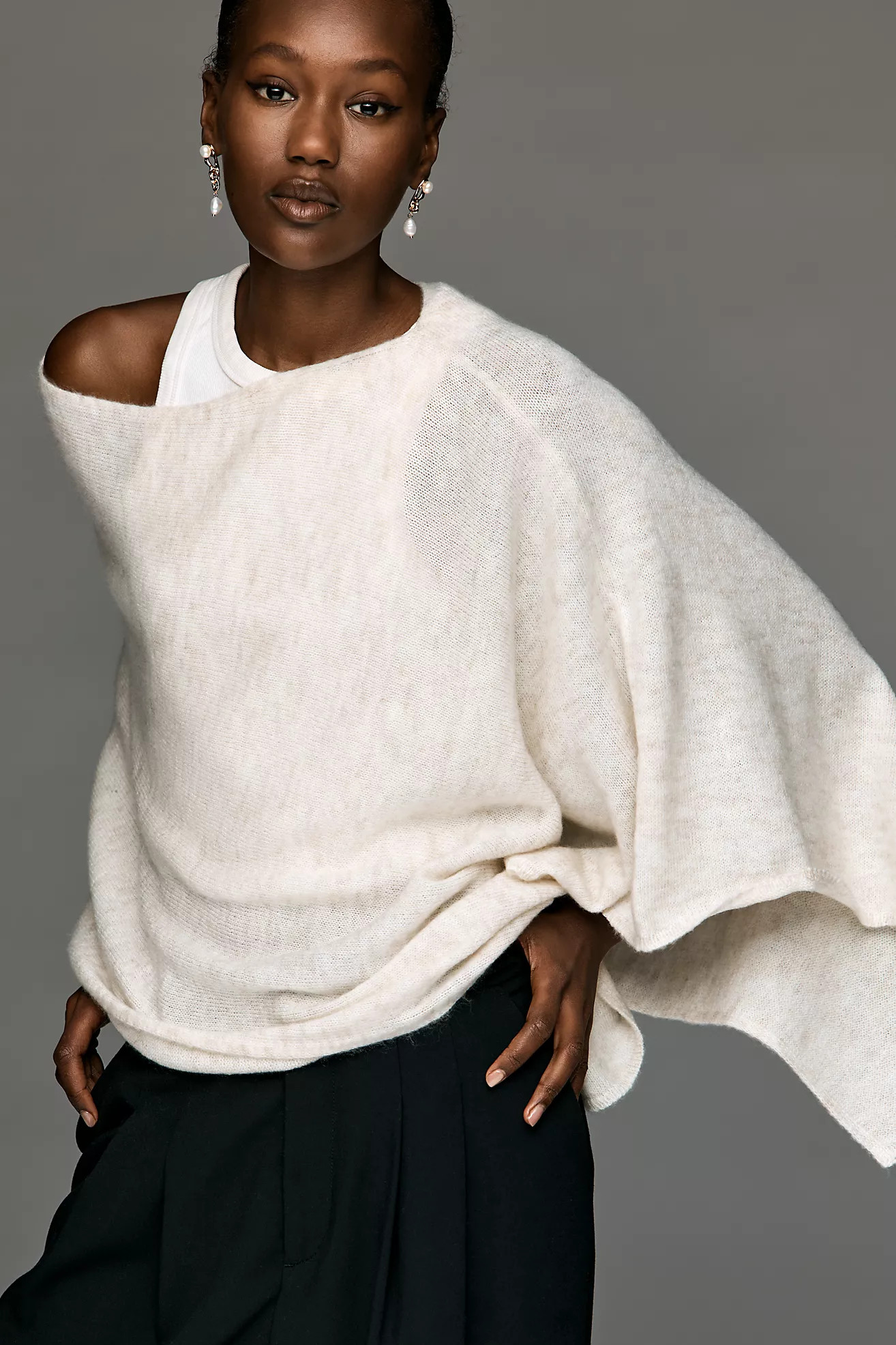 By Anthropologie Knit Asymmetric Poncho | Anthropologie (US)