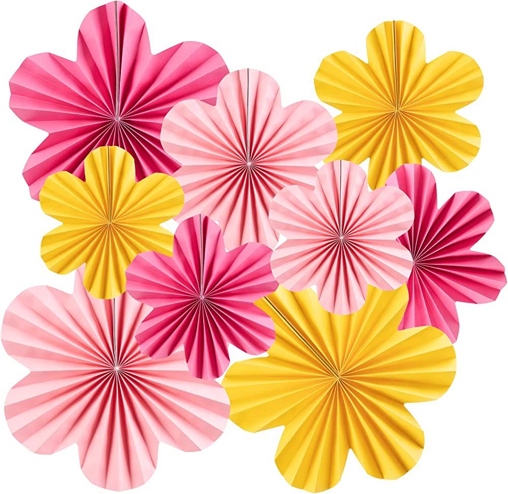 SUNBEAUTY Paper Flowers Decorations for Wall Paper Fans Classroom Decoration Paper Floral Backdro... | Amazon (US)