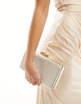 Steve Madden Bdesiri embellished clutch bag in rose gold | ASOS (Global)