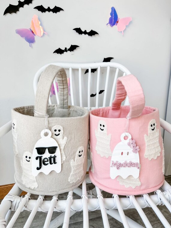 Personalized Trick or Treat Bag Tag for Halloween, Boo Basket Tag, Custom Halloween Bag Tag | Etsy (US)