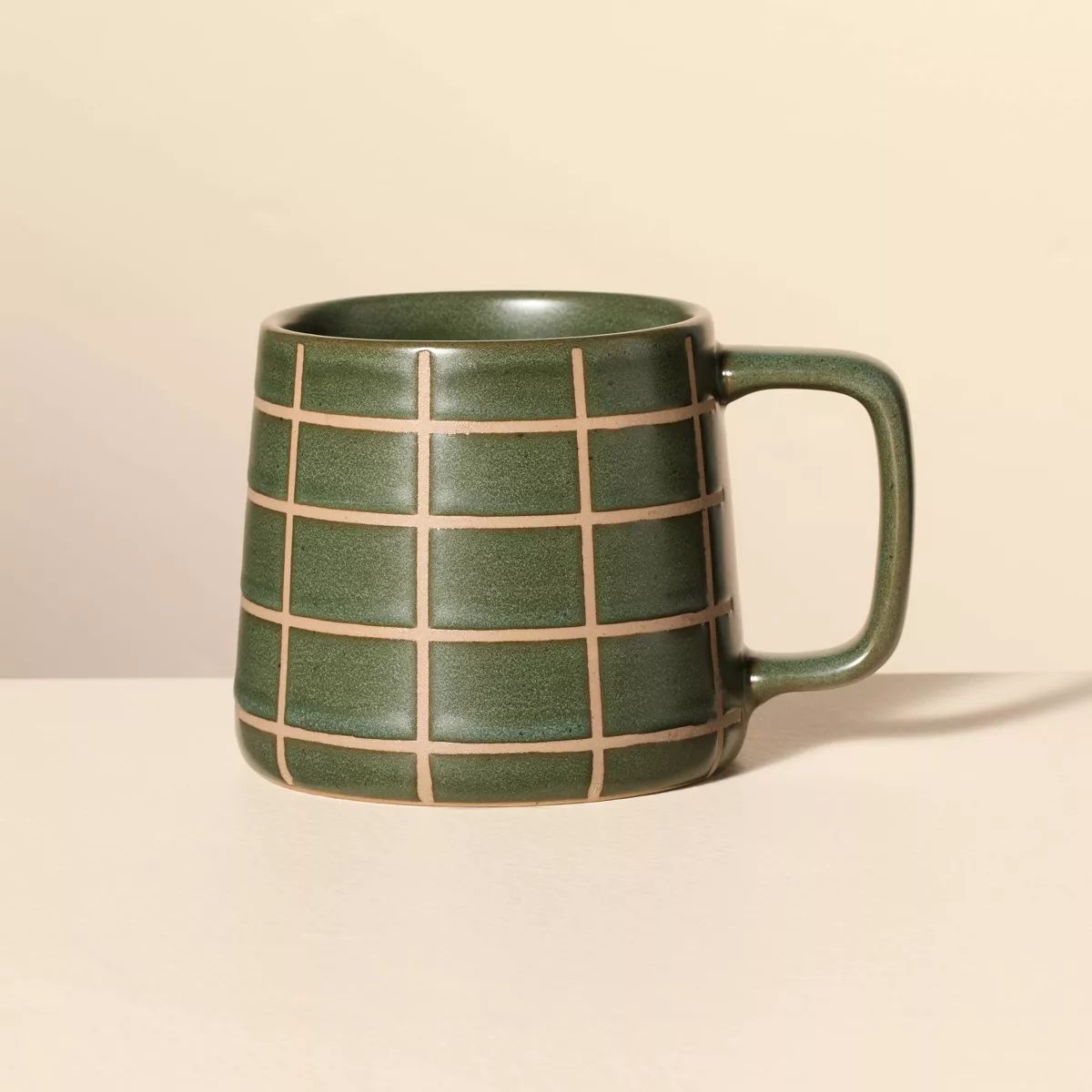 13oz Grid Reactive Glaze Tapered Stoneware Mug - Hearth & Hand™ with Magnolia | Target