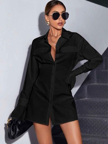 Flounce sleeve shirt 🖤✨
#blackdress #dresses #dress #sheinfit #sheinoutfits #sheindresses #blackdresses #styletip #styleinspo 

#LTKunder50 #LTKfit #LTKstyletip