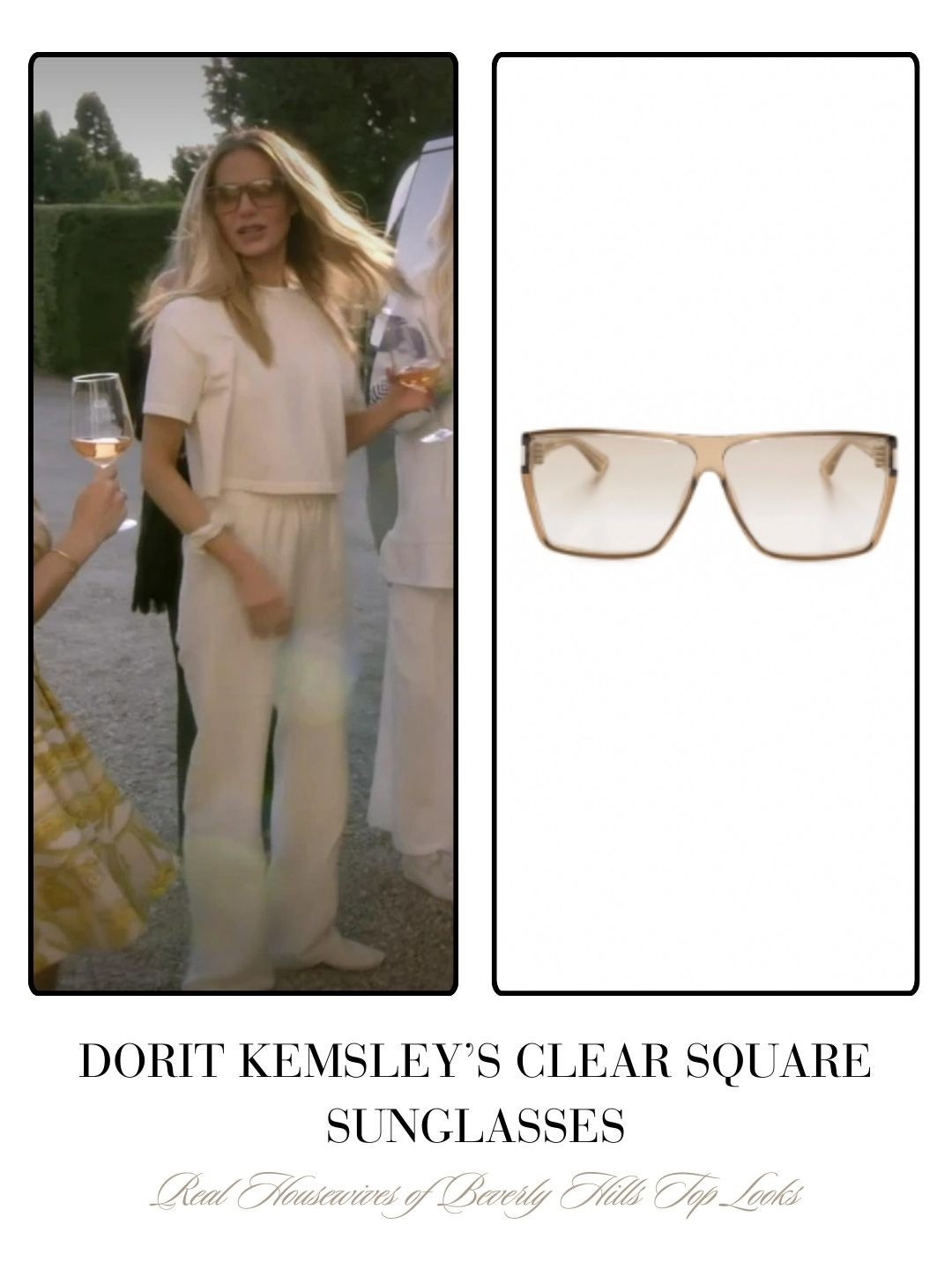 Dorit Kemsley’s Beige Clear Sunglasses 