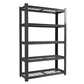 5 Tier Heavy Duty Storage Rack With Adjustable Height, 2000 lbs. , Metal Mesh Rack, Metal Garage ... | The Home Depot