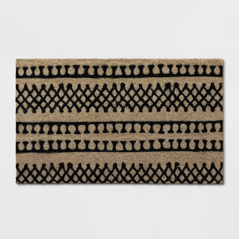 1'6"x2'6" Stripe Tufted Doormat Black - Project 62™ | Target