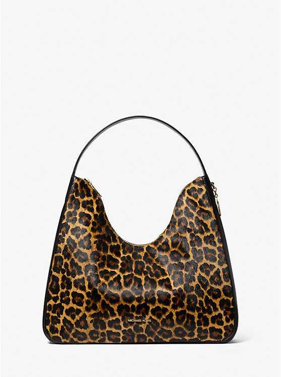 Nayla Medium Leopard Print Calf Hair Shoulder Bag | Michael Kors US