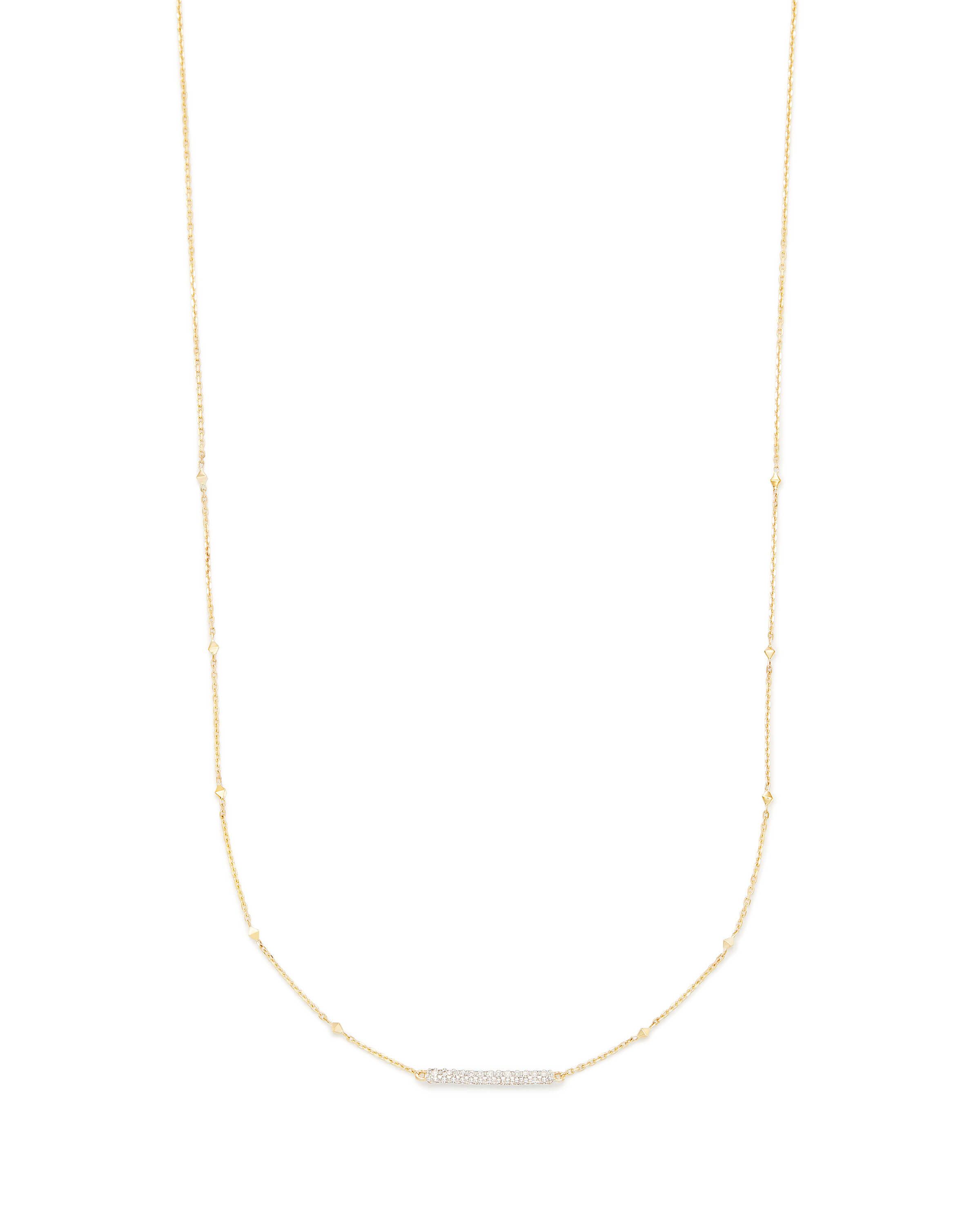 Remington 14k Yellow Gold Pendant Necklace In White Diamonds | Kendra Scott
