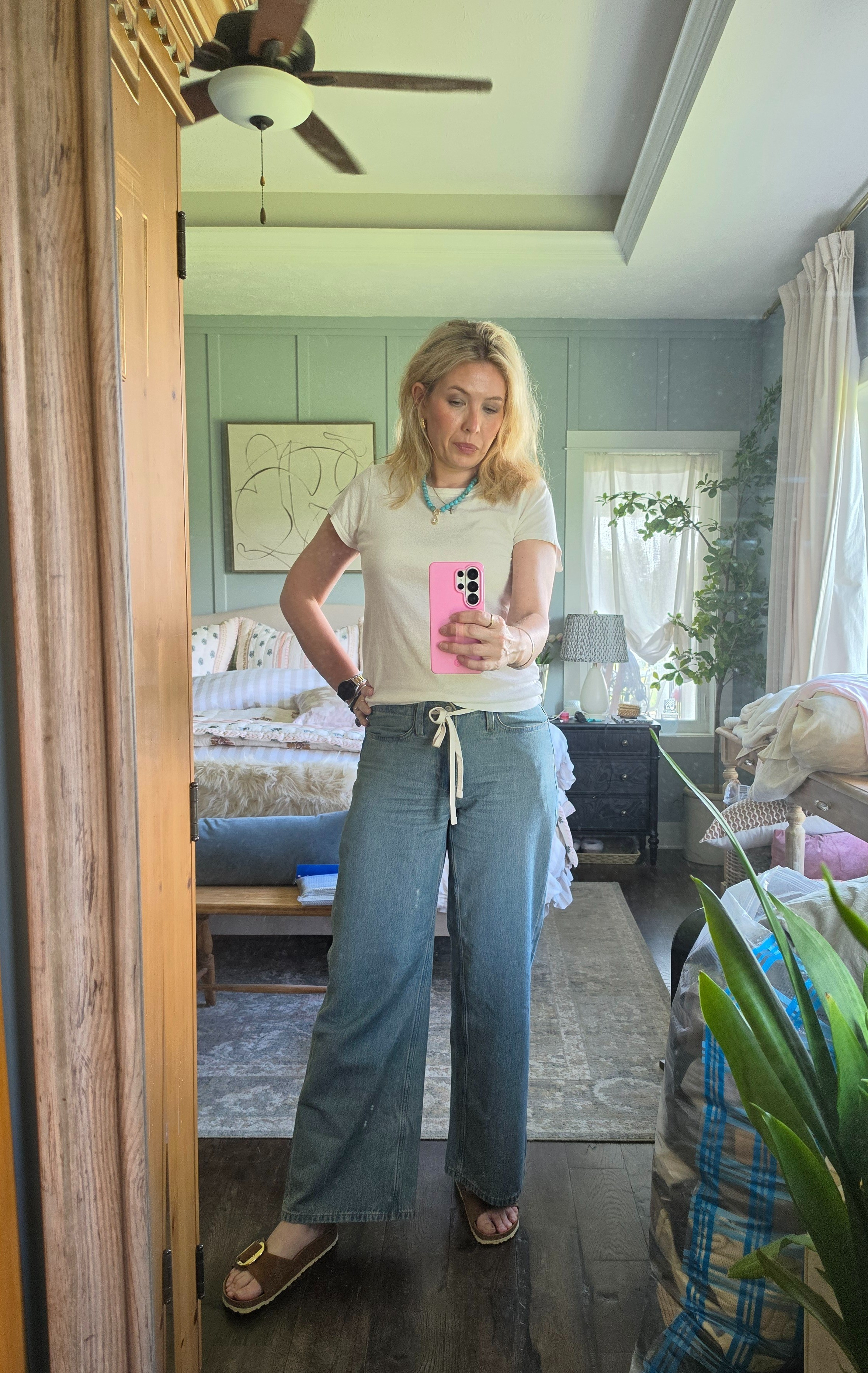 Love this outfit.  The drawstring jeans are next level 

#LTKootd #LTKOver40 #LTKSeasonal