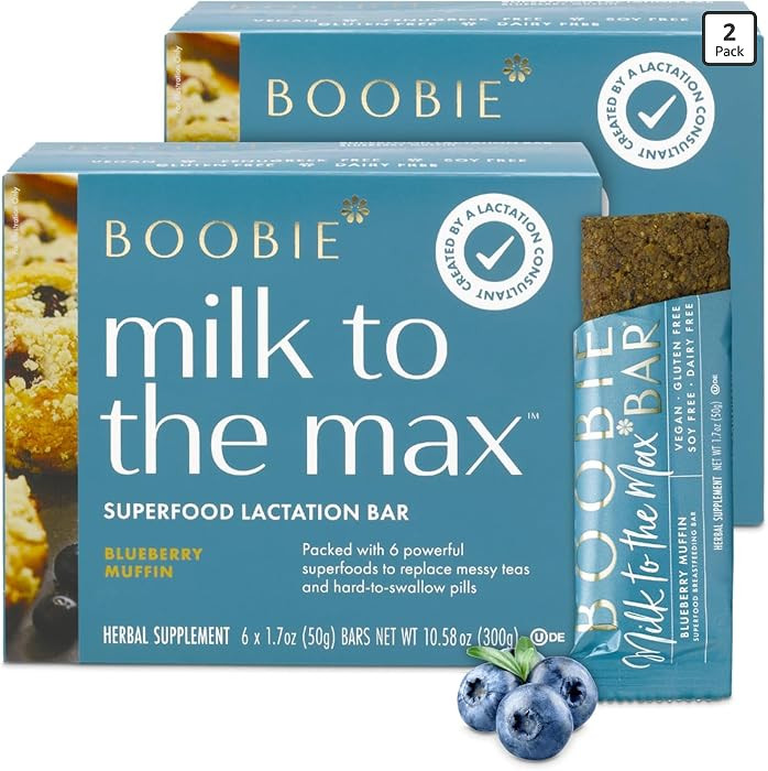 Boobie Bar Blueberry Muffin Lactation Bar | #1 Selling Lactation Snack Bars | Gluten Free & Vegan... | Amazon (US)
