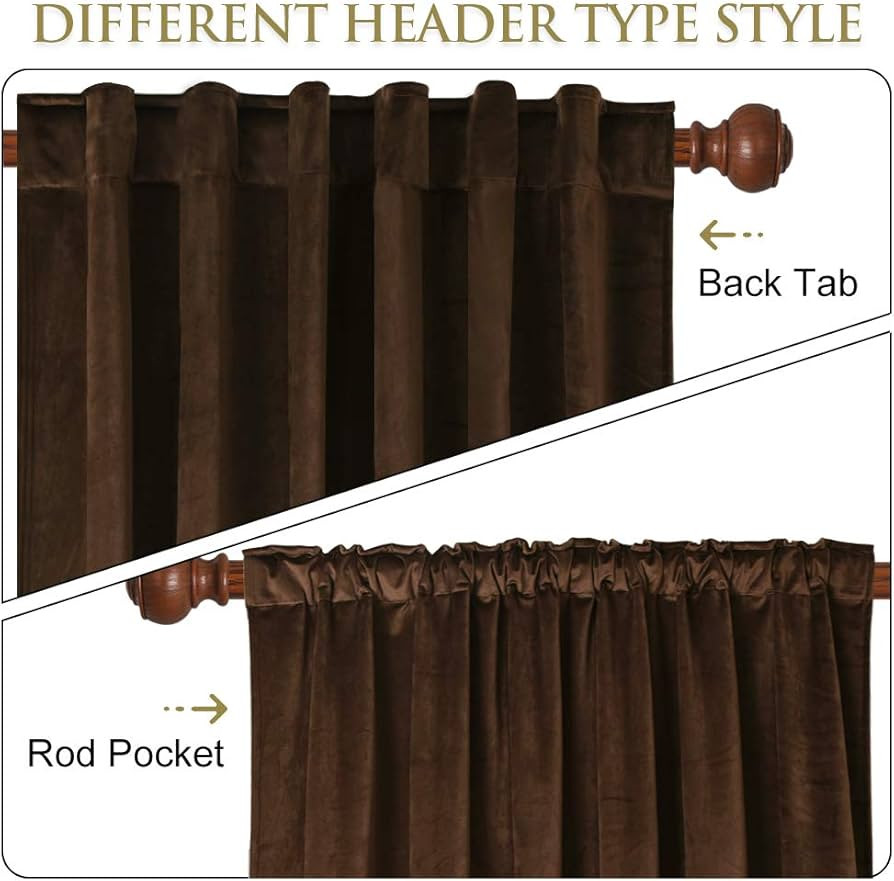 StangH Loft Velvet Curtains Blackout Drapes Interior Decor Large Window Covering with Rod Pocket ... | Amazon (US)
