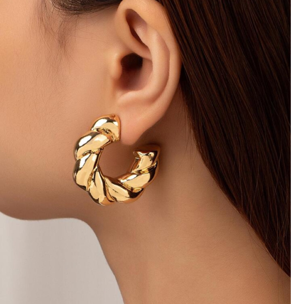 Gold twist earrings on shein 