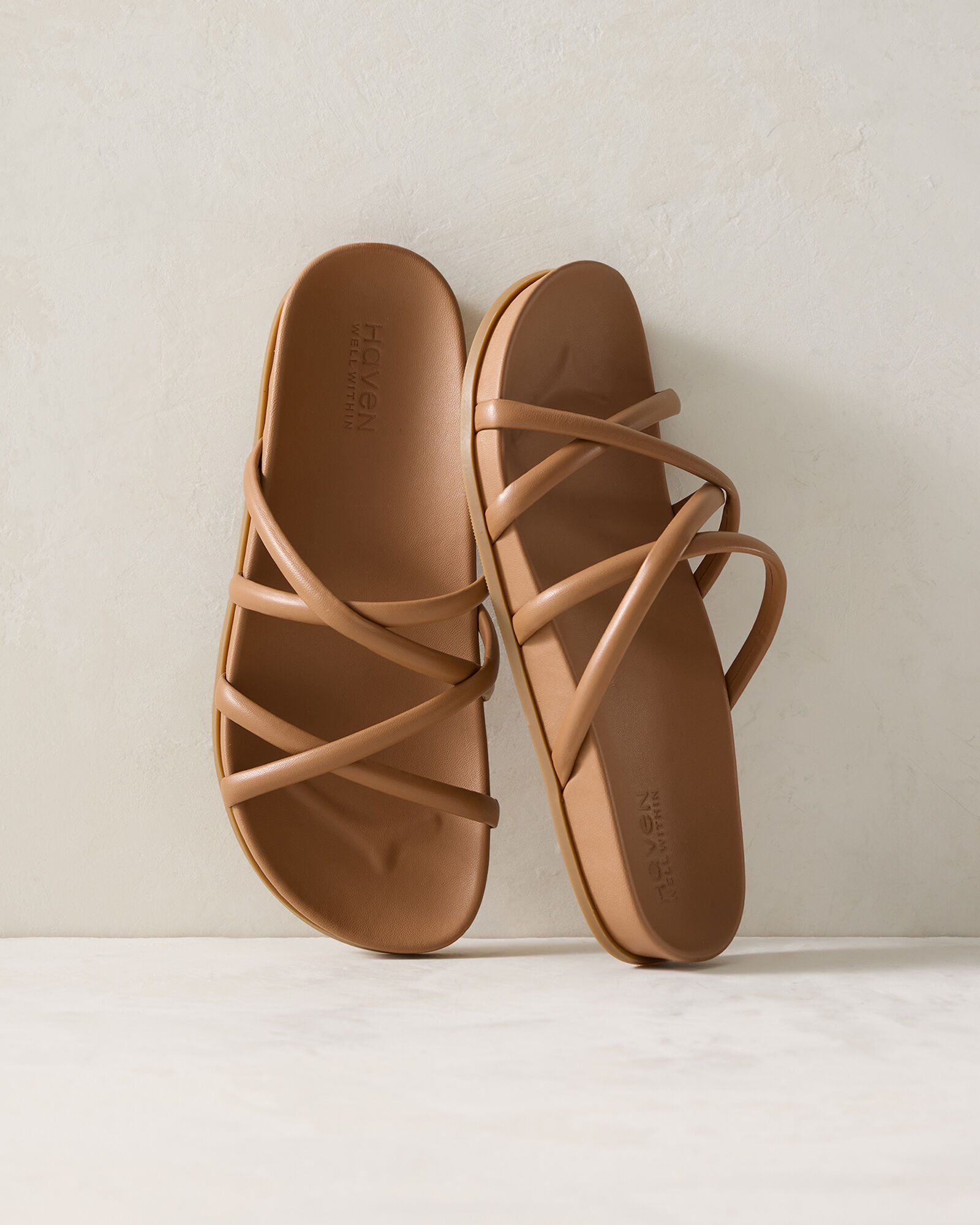Leather Strappy Slides | Haven Well Within