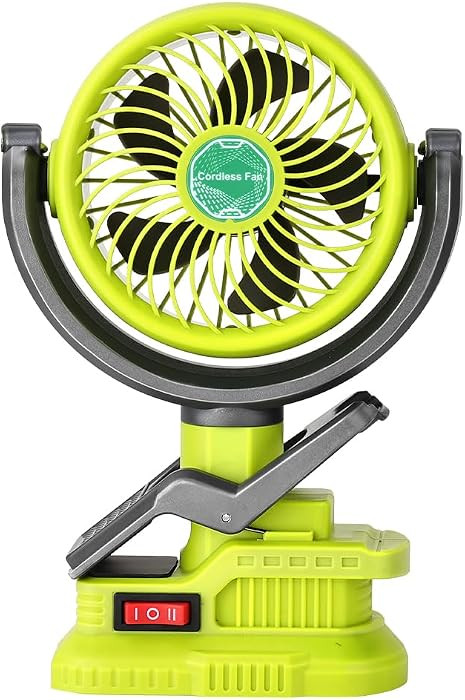 Cordless Clip-on Fan Compatible with Ryobi 18V ONE+ Battery(TOOL ONLY), Camping, Outdoor, Job Sit... | Amazon (US)