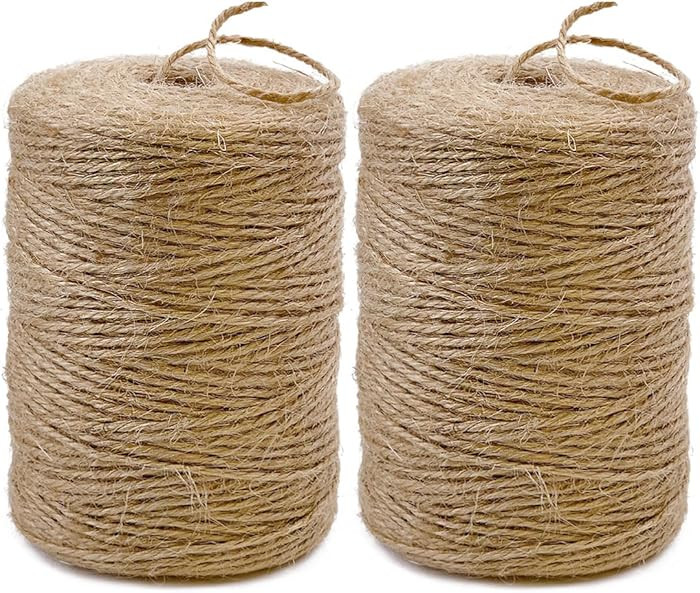 2Pack 2mm Natural Jute Twine String 1600 Feet Long Twine String for Crafting Gardening Gift Wrapp... | Amazon (US)
