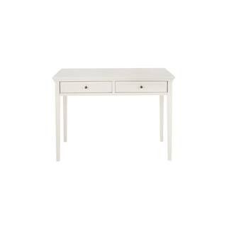 Home Decorators Collection Royce 44 in. Rectangular Polar White 2-Drawer Wood Writing Desk SK1905... | The Home Depot