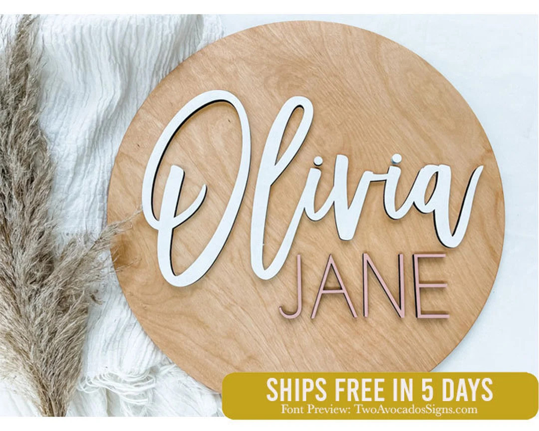 Nursery name sign, round name sign, above crib sign, 3d name sign, baby name sign, boy name sign,... | Etsy (US)