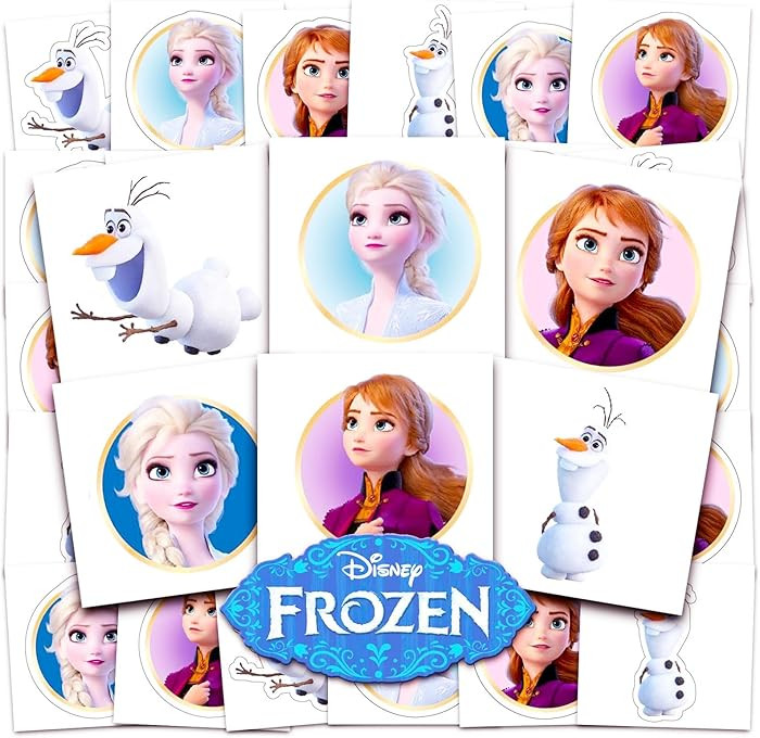 Disney Frozen Tattoos Party Favors Bundle ~ 72 Perforated Individual 2" x 2" Frozen Temporary Tat... | Amazon (US)