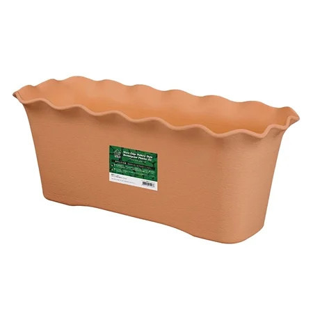 Clearance! Haidf Rectangular Planter, Plastic Wavy Ruffled Edge Long Planter Box, Planters for Indoor Outdoor Plants and Flowers, Deck Railing Planter Boxes, Flower Pots, Plant Pots, 12Inch, Brown | Walmart (US)
