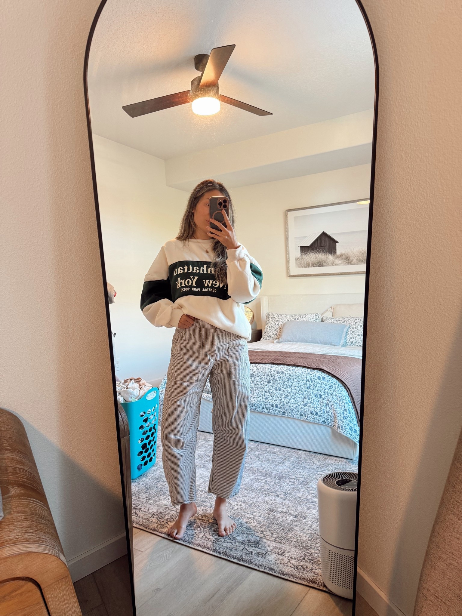 Railroad pant with the comfiest sweater! Sweater is discontinued old from cider but I linked other sweaters I’d pair with. Pant is 4 Petite and I’m 5’3” 117lb. Structured with a slight barrel: can easily be dressed up and down. #momfit #errandrun #falloutfits #momsover30

#LTKFindsUnder50 #LTKPetite #LTKFindsUnder100