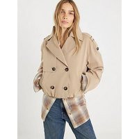 River Island Short Bubble Hem Trench - Beige | Very (UK)