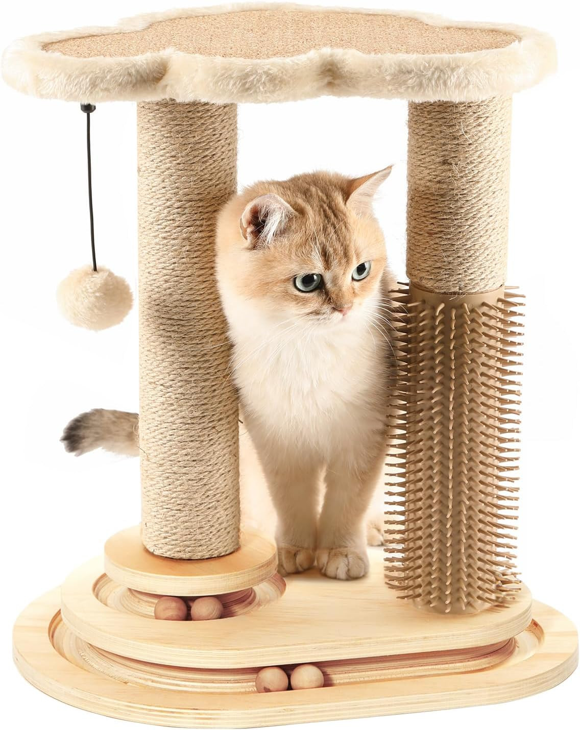 Made4Pets Cat Scratching Post, Cat Self Groomer for Indoor Cats, Cloud Soft Perch for Rest, 17.5"... | Amazon (US)