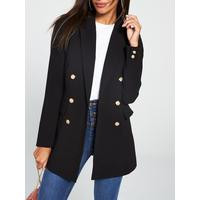 V by Very Longline Military Jacket - Black | Very (UK)