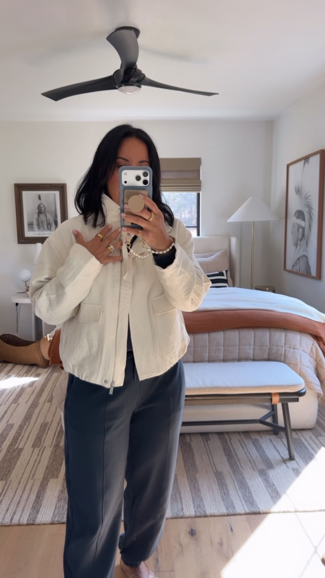 Jacket, top and bottoms size medium (I’m a size 8). Shoes fit tts. 

#LTKSaleAlert #LTKTravel #LTKOver40