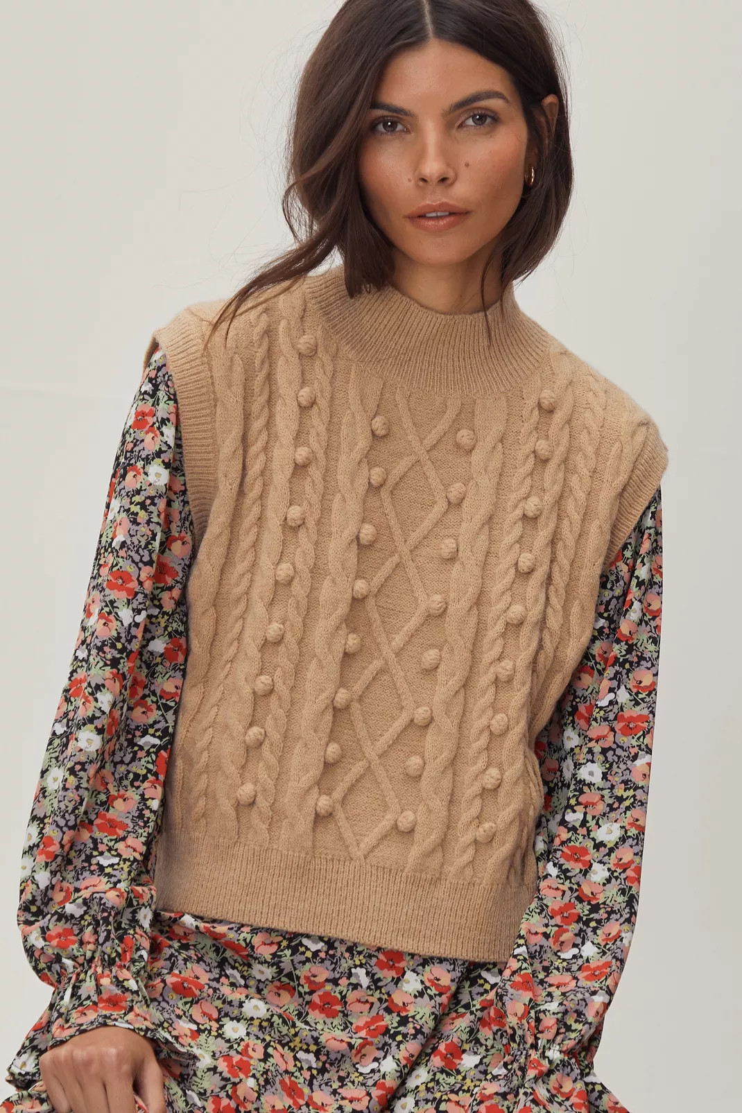 Cable Knit High Neck Sweater Vest | NastyGal (UK, IE)