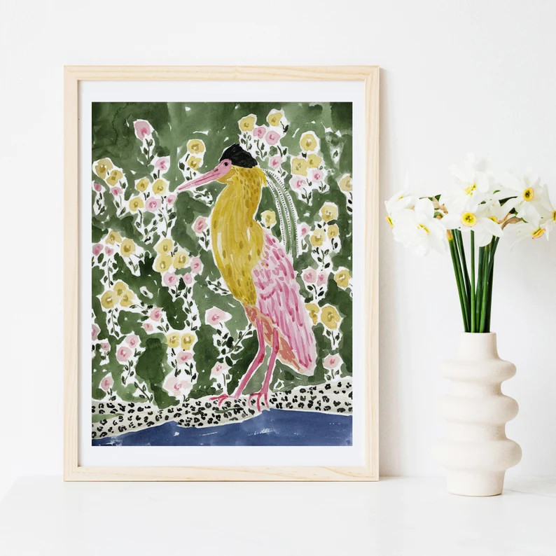 Tropical Bird Art Print Wall Decor Painting Exotic Colorful | Etsy | Etsy (US)