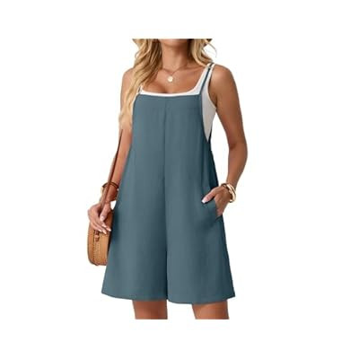 Lepunuo Rompers for Women Summer Casual Jumpers Boho Short Jumpsuits Overalls with P… | Amazon (US)