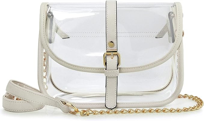 Clear Saddle Cross Body Bag Women Chain Shoulder Handbag Purse | Amazon (US)