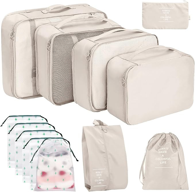 12Pcs Packing Travel Cubes for Suitcase Luggage Organizers with 5 Drawstring Bags,Suitcase Organi... | Amazon (UK)