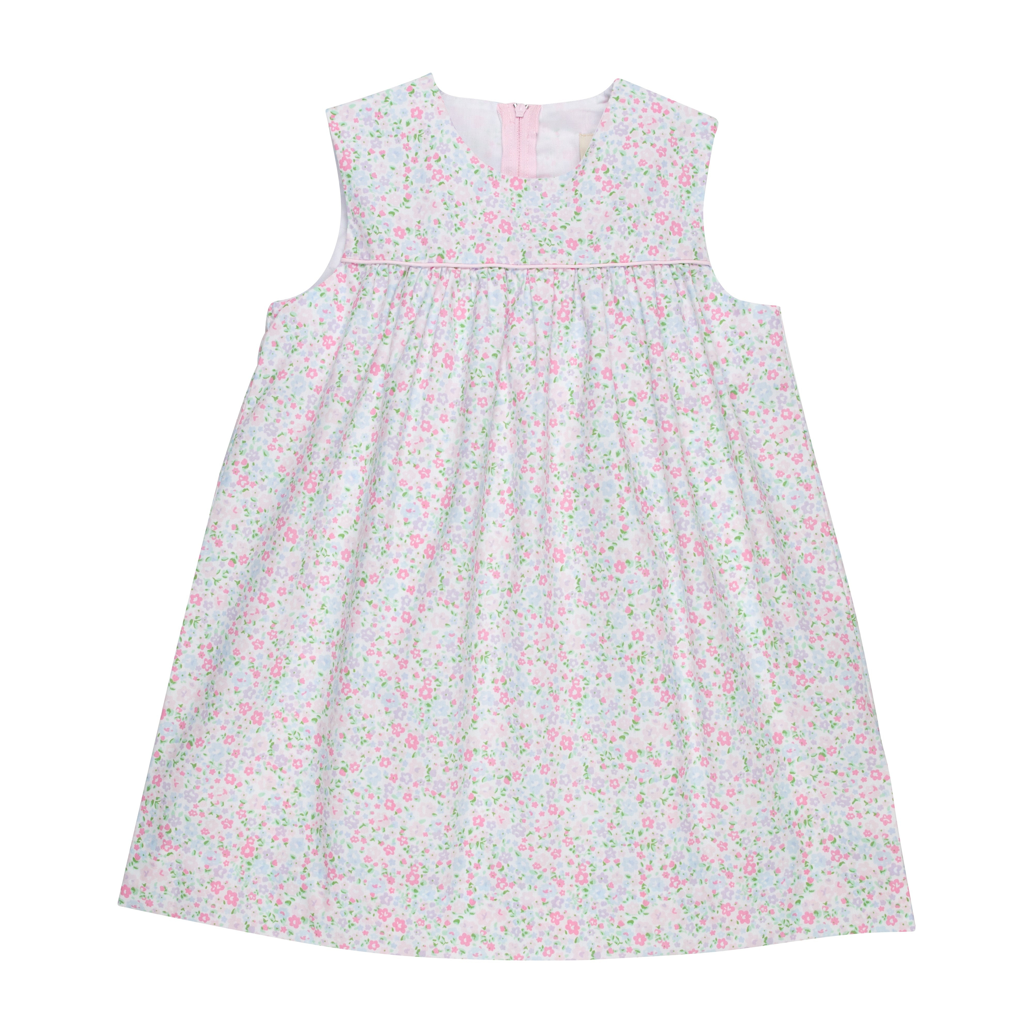 McFerran Frock - Mountain Brook Mini Floral with Palm Beach Pink | The Beaufort Bonnet Company
