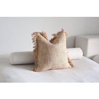 Fringe Neutral Pillow Covers | Brown Plain Cover Soft Throw Boho 16 X | Etsy (US)