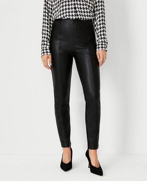 The Faux Leather High Waist Side Zip Legging | Ann Taylor (US)