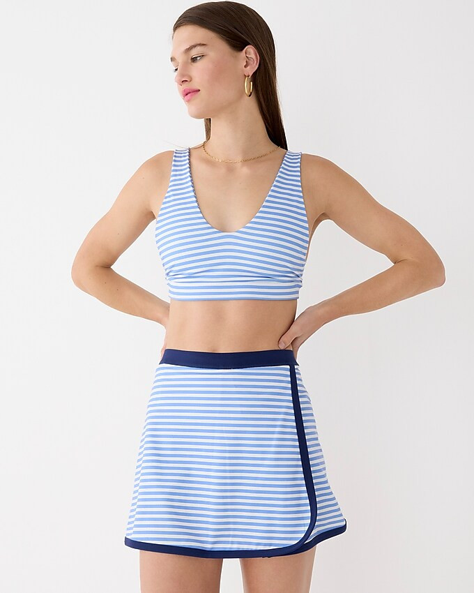 CloudStretch wrap skirt in stripe | J. Crew US