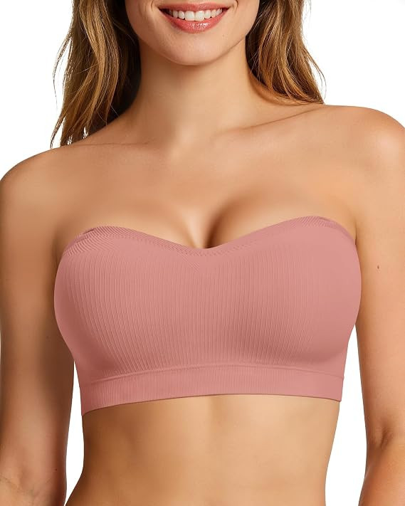 OEAK Supportive Strapless Bras for Women Push Up Wireless Bandeau Bra Non Slip Seamless Bras Comf... | Amazon (US)
