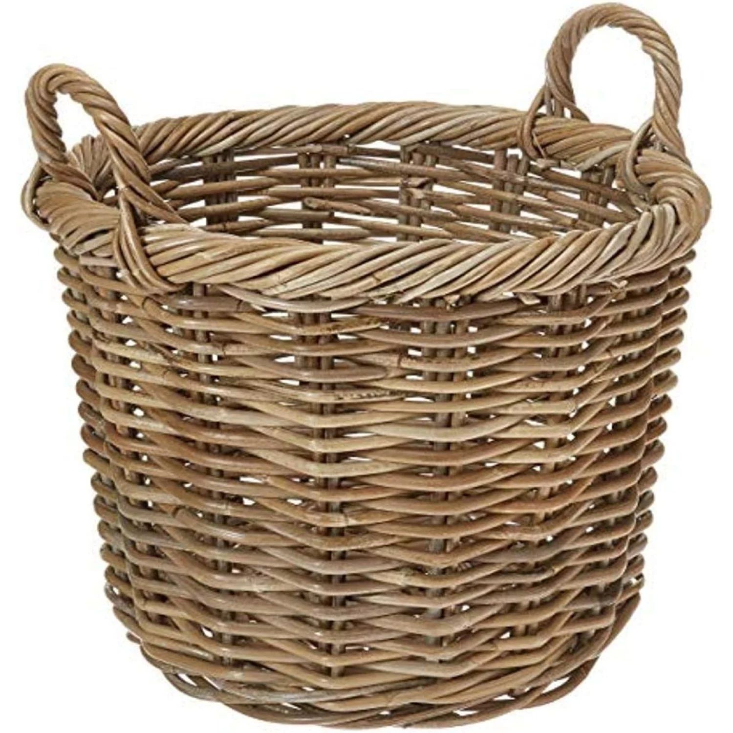 UlaREYoy Kobo Rattan Round Planter, Gray Decorative Storage Basket - Walmart.com | Walmart (US)