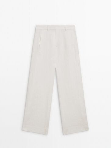 Straight-leg linen suit trousers - Limited Edition | Massimo Dutti US