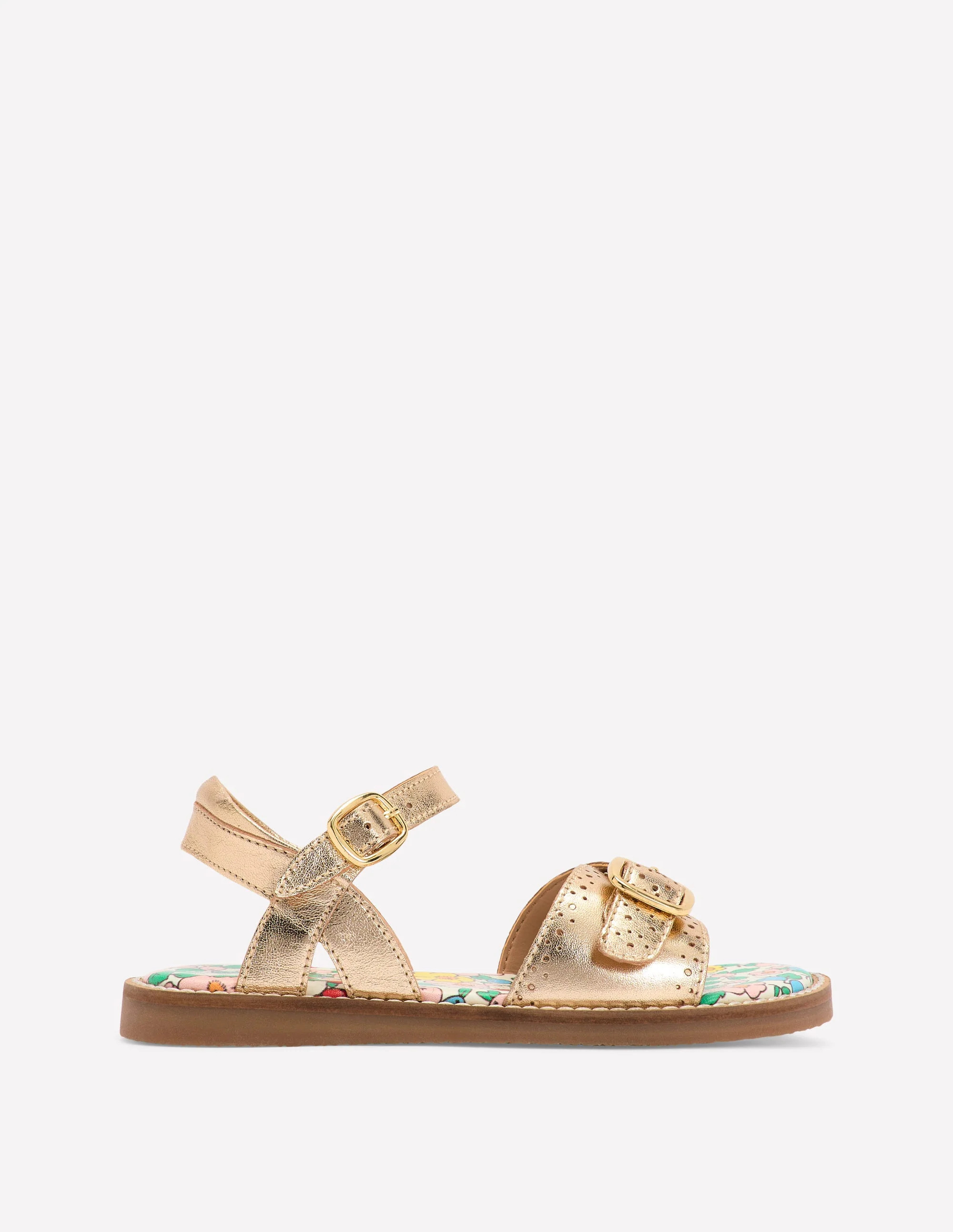 Leather Buckle Sandals-Gold | Boden (US)