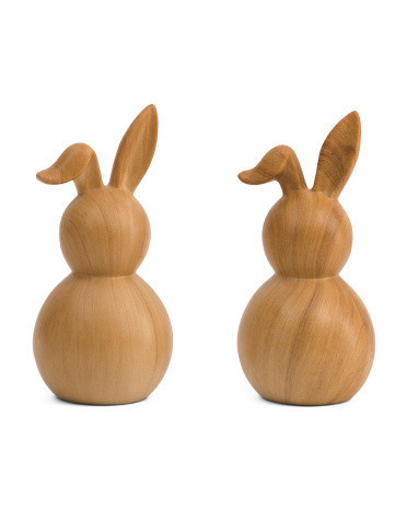 2Pk Wooden Rabbits | TJ Maxx