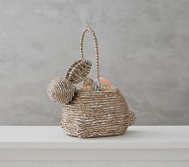 Silver Rope Bunny Shaped Basket | Pottery Barn Kids
