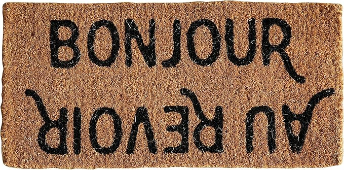 Creative Co-op Bonjour/Au Revoir Natural Coir Doormat, 32" x 16" | Amazon (US)