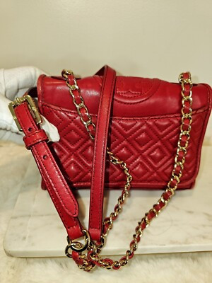Tory Burch Quilted Fleming Convertible Shoulder Crossbody Bag Red | eBay | eBay US